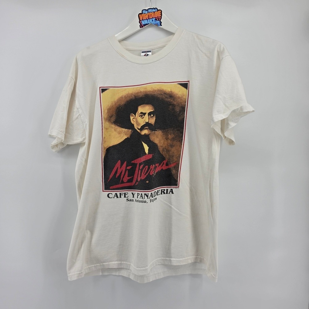 Vintage Y2K Mi Tierra Cafe San Antonio Shirt Jerzees XL Emiliano Zapata Mexican